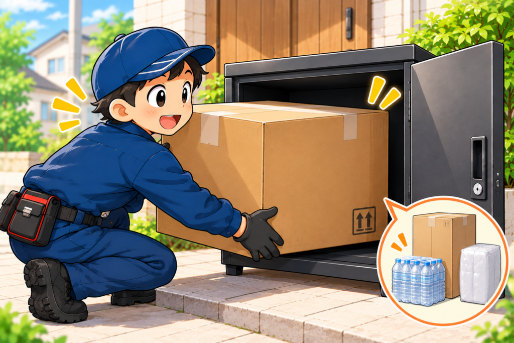 大型荷物も入る宅配ボックス