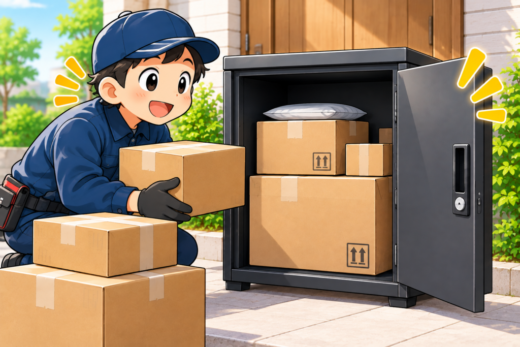 複数のにもつを入れられる宅配ボックス